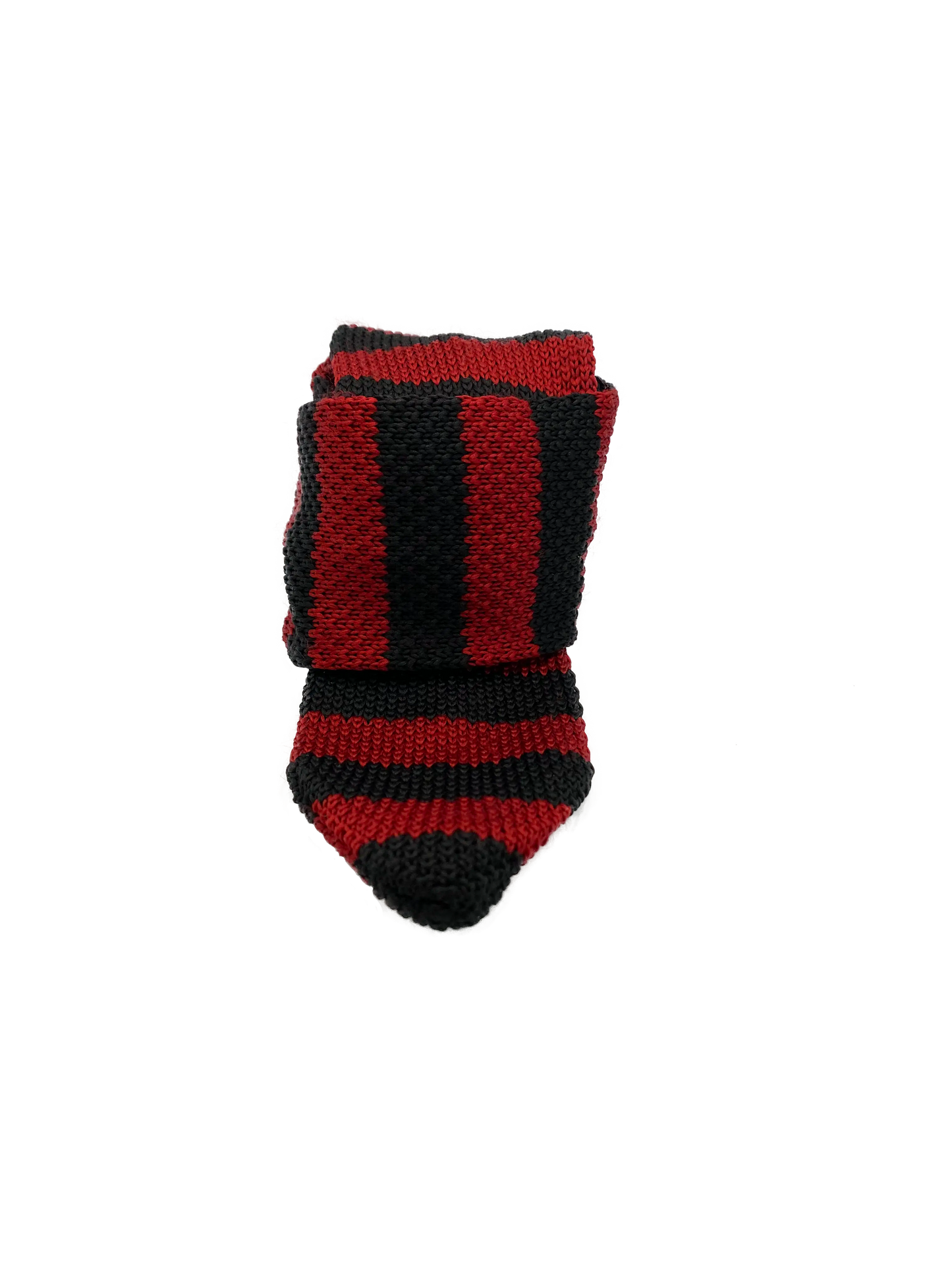 Cravate tricot rayée Noire et Rouge